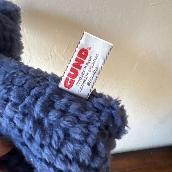 Gund Toothpick Ripple Teddy Bear Blue Soft Stuffed Animal Plush - Picture 4 of 7